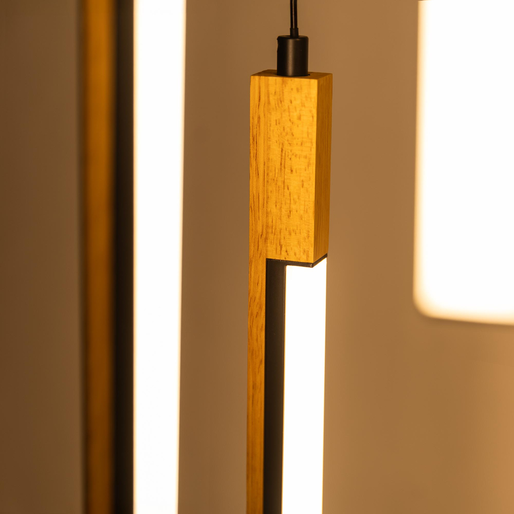 Závesné LED svietidlo drevené tienidlá ELIOT VI