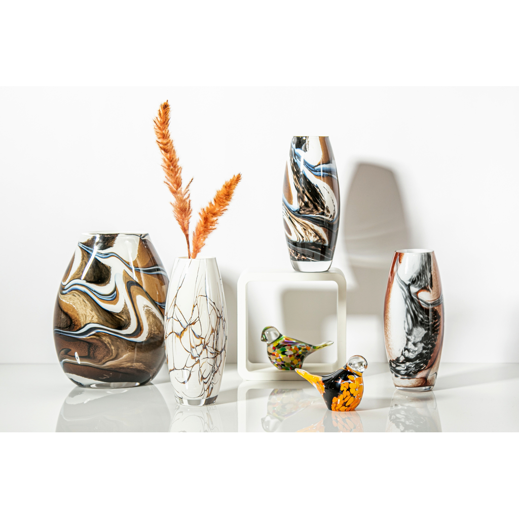 Sklenená váza RETRO hnedá 30 cm