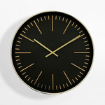 Nástenné hodiny v čiernej a zlatej farbe 50,8 cm