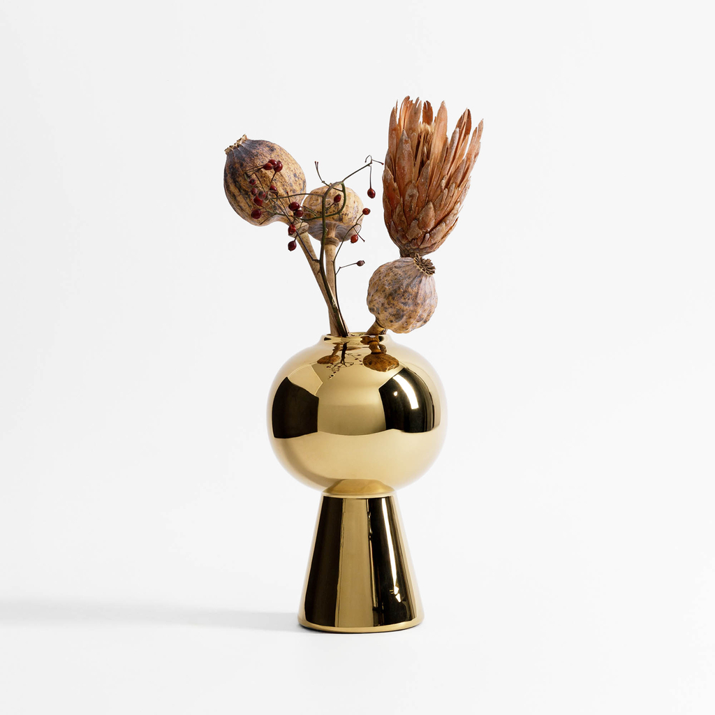 Moderná váza zlatá 20 cm