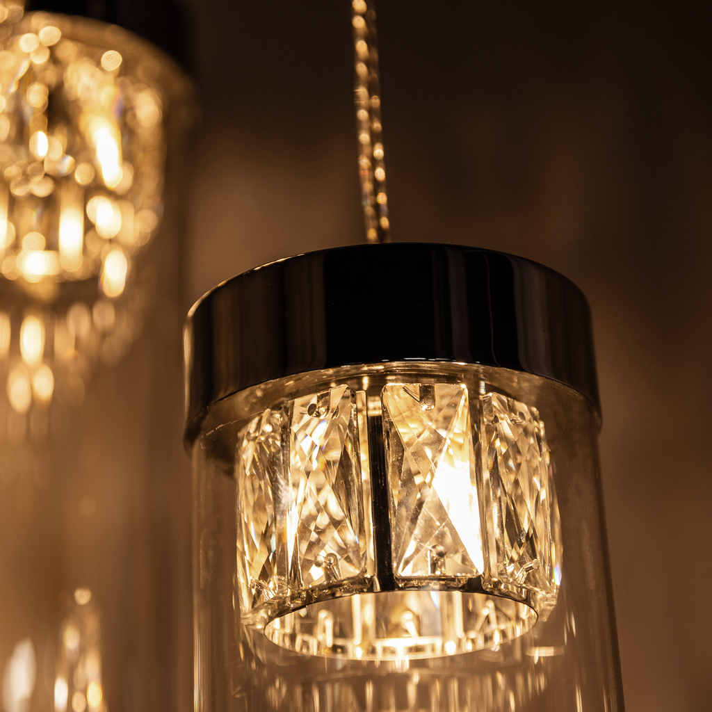 Závesné svietidlo strieborné GEM 3xG9