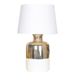 Stolná lampa s tienidlom bielo-zlatá 55,5 cm