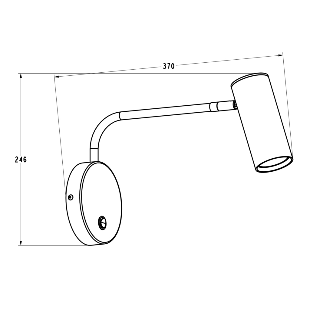 Biele moderné nástenné svietidlo s nastaviteľným ramenom TUBO WL