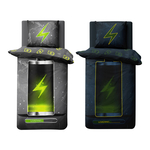 Detské obliečky so svietiacim efektom tmavomodré FLUO BATÉRIA 140x200 cm