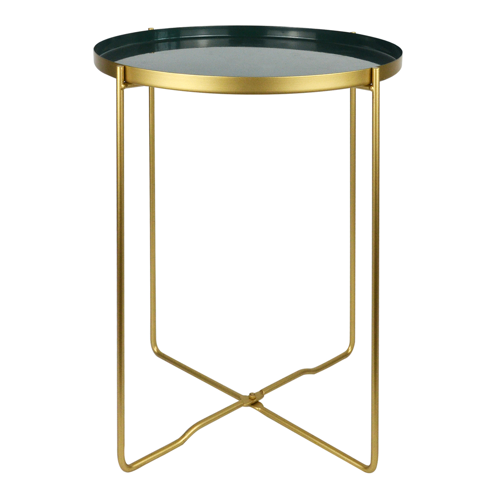 Stolík s podnosom zeleno-zlatý 47,5 cm