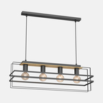 Závesné svietidlo čierny kov/svetlé drevo KORTEZ IV