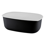 Chlebník s vekom čierno-biely 37,5 x 15 cm