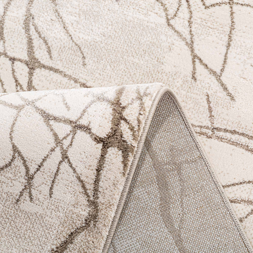 Koberec so vzorom konárov SPAZZIO, krémový, 120x170 cm