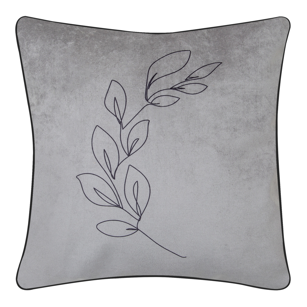 Ozdobný sivý vankúš TWIG LINE 45 x 45 cm