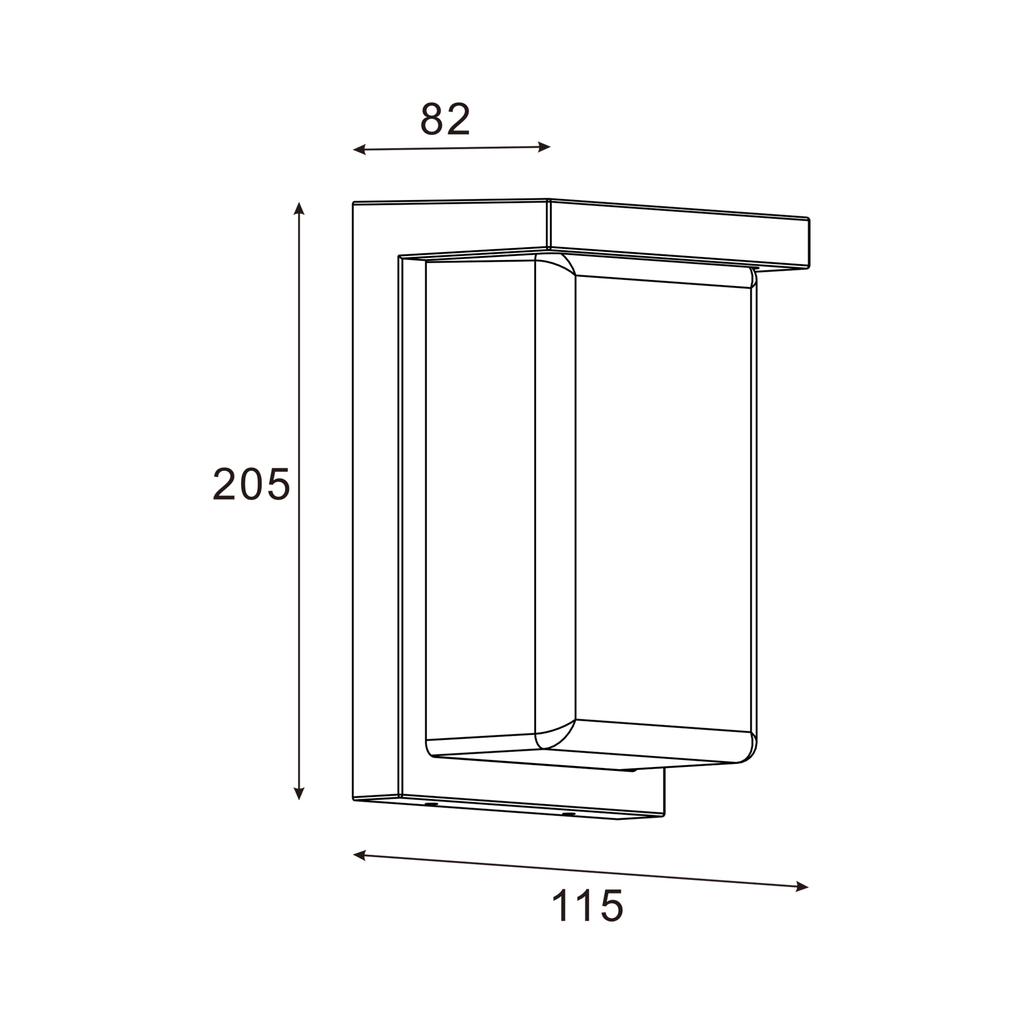 Vonkajšie nástenné svietidlo IP65 čierne ALBA