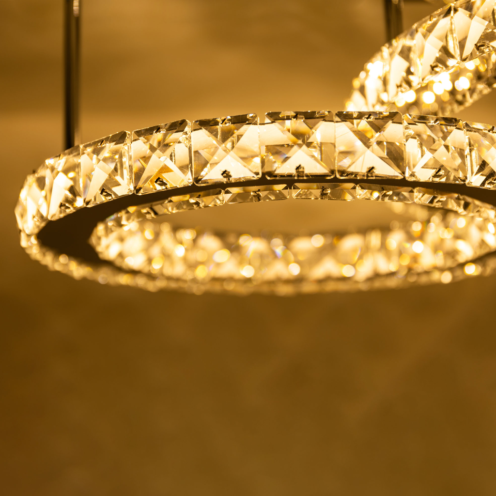 Stropné LED svietidlo GIRONA 2 krúžky chróm