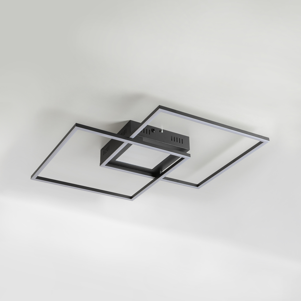 Stropné svietidlo LED RGB čierne LUMI s diaľkovým ovládačom