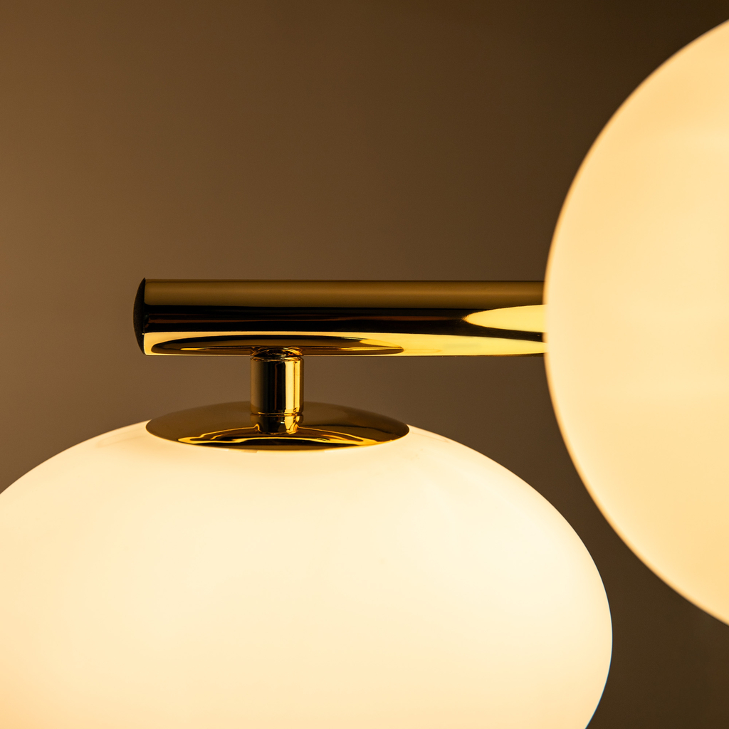 Stropné svietidlo v zlatej farbe 4 oválne tienidlá MILO 68x30 cm