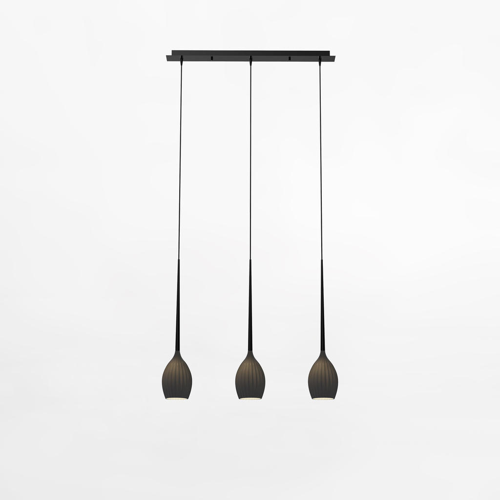 Závesné svietidlo čierne 3xE14 FIORE III