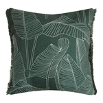 Ozdobná obliečka na vankúš so vzorom listov zelená SESIL 45x45 cm
