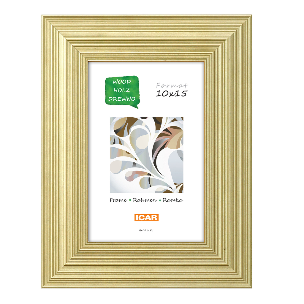 Drevený zlatý rám na fotografiu 10x15 cm
