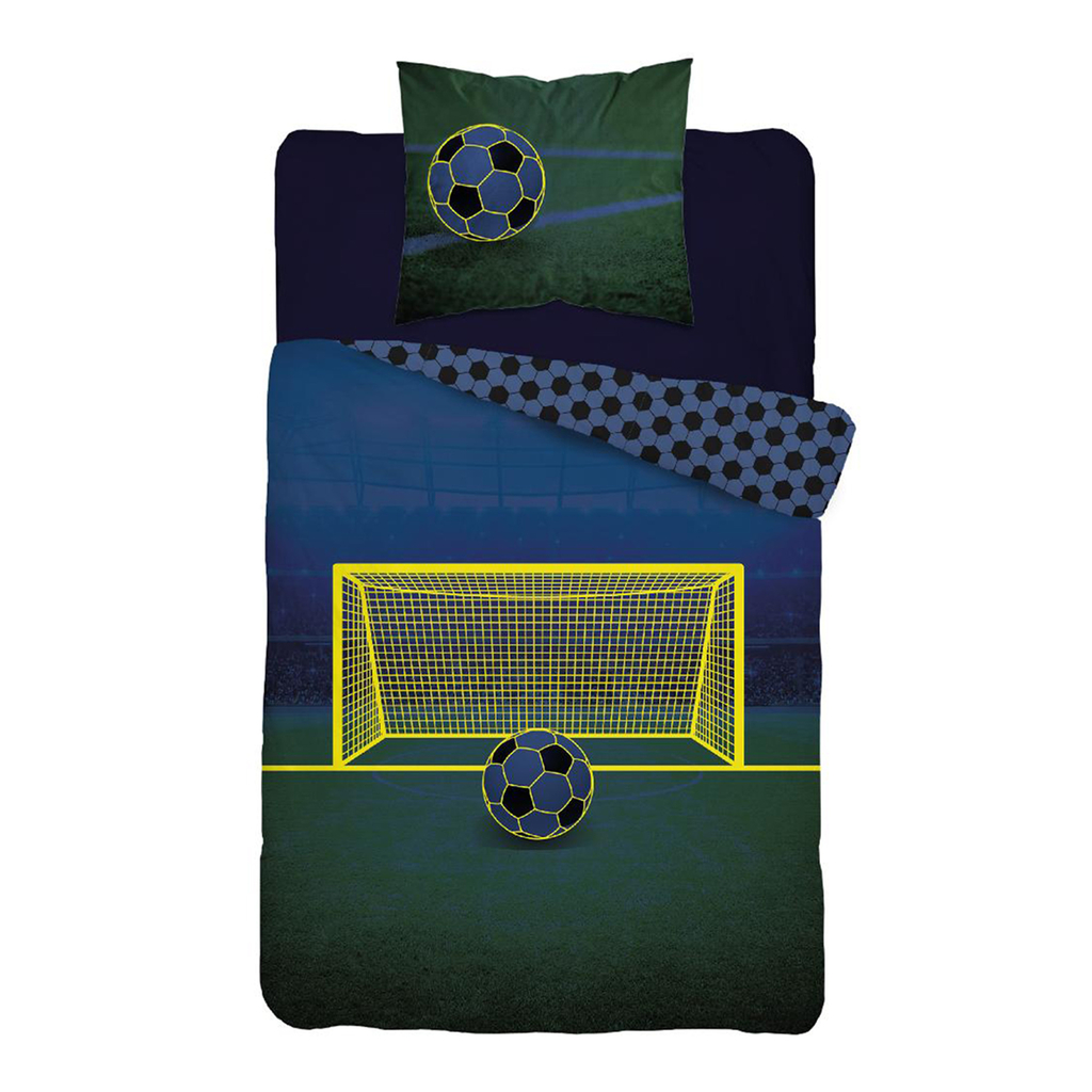 Posteľná bielizeň svietiaca v tme FLUO FUTBALOVÁ BRÁNA 140 x 200 cm
