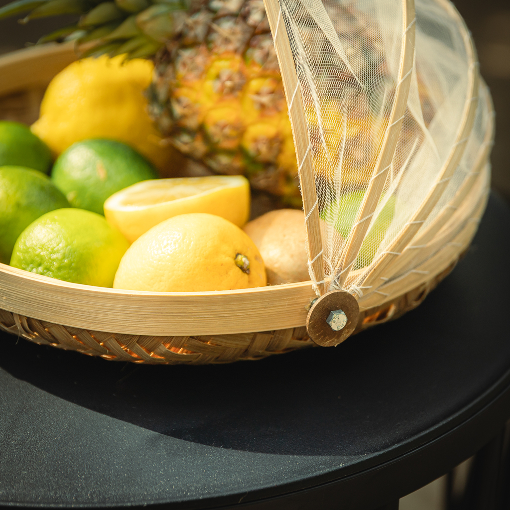 Košík s moskytiérou, bambusový, 35 cm