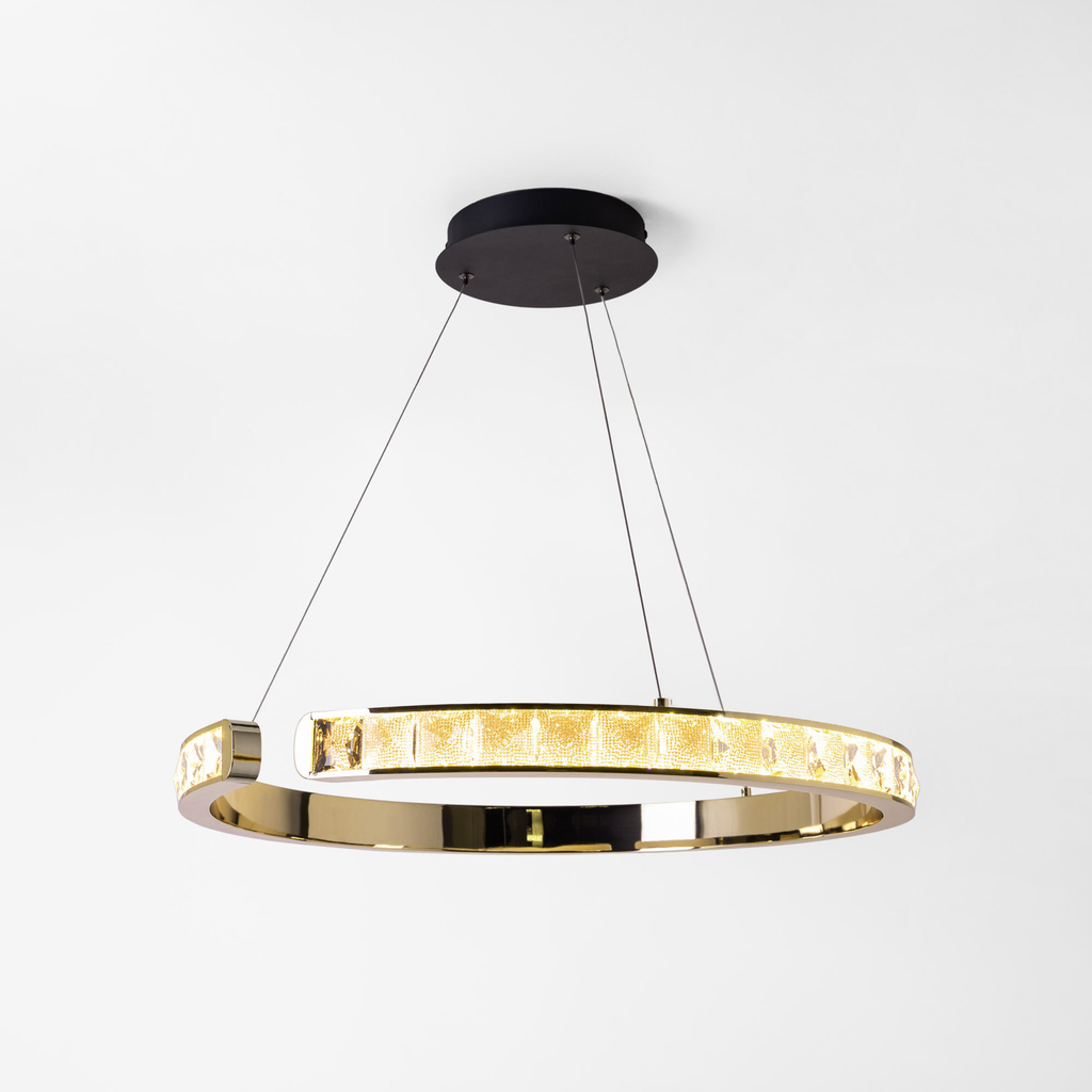 Závesná LED lampa MURIEL čierno-zlatá