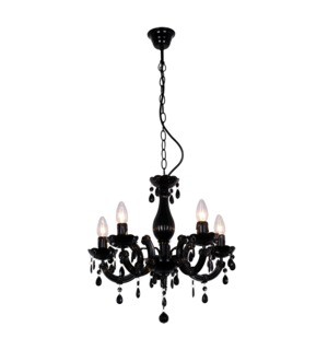 Čierny retro luster MAGNÓLIA
