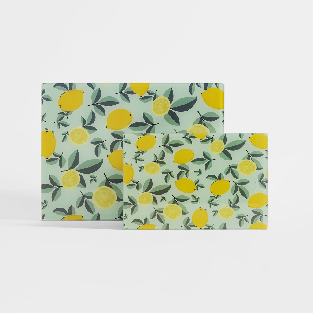 Sklenená doska na krájanie, citróny, 40x30 cm