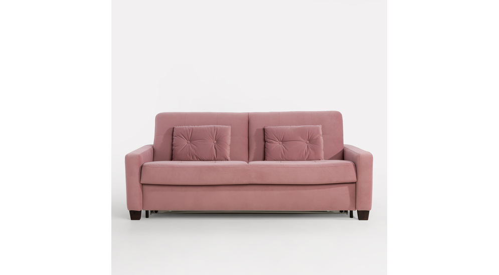 Rozkładana sofa w kolorze pudrowego różu