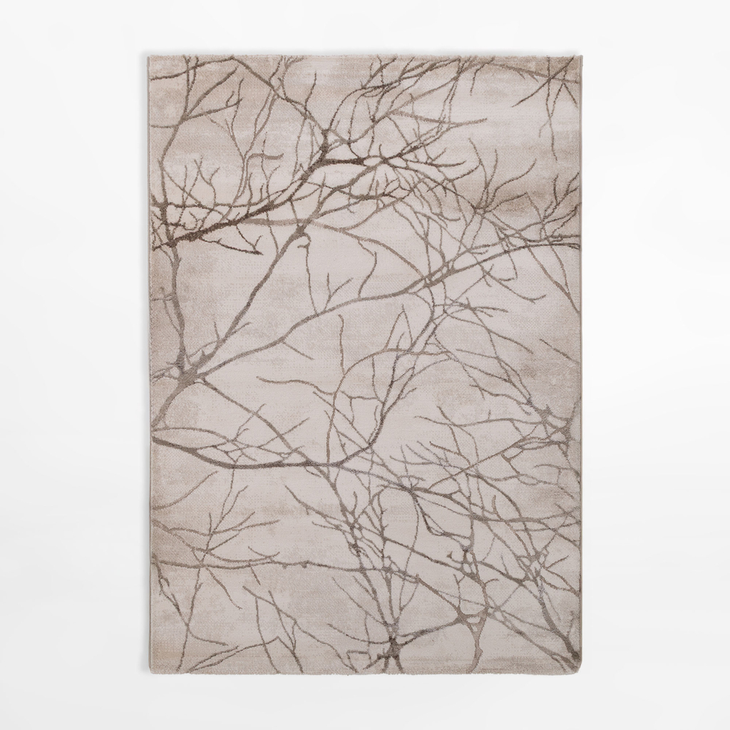 Koberec so vzorom konárov SPAZZIO, krémový, 120x170 cm