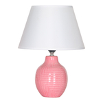 Stolná lampa s tienidlom ružovo-biela 35,5 cm