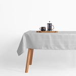 Svetlosivý žakárový obrus kockovaný CASCADE 140x280 cm