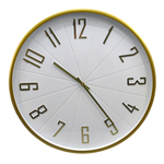 Hodiny na stenu bielo-zlaté 49,5 cm