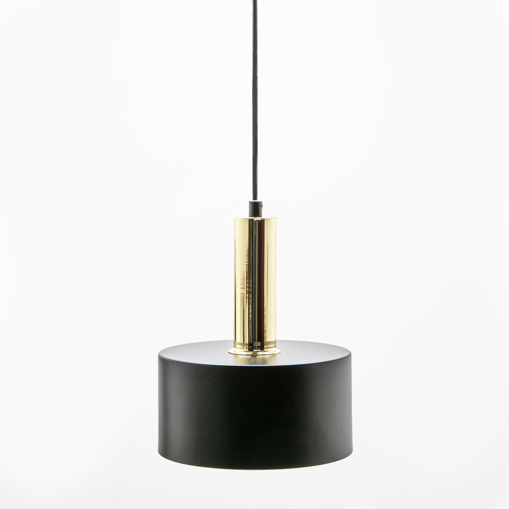 Závesná lampa čierno-zlatá LEO 20 cm