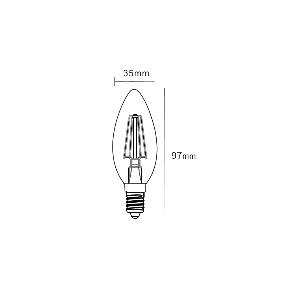 Žiarovka LED E14 4W teplá farba ORO-E14-C35-FL-CLARO-4W