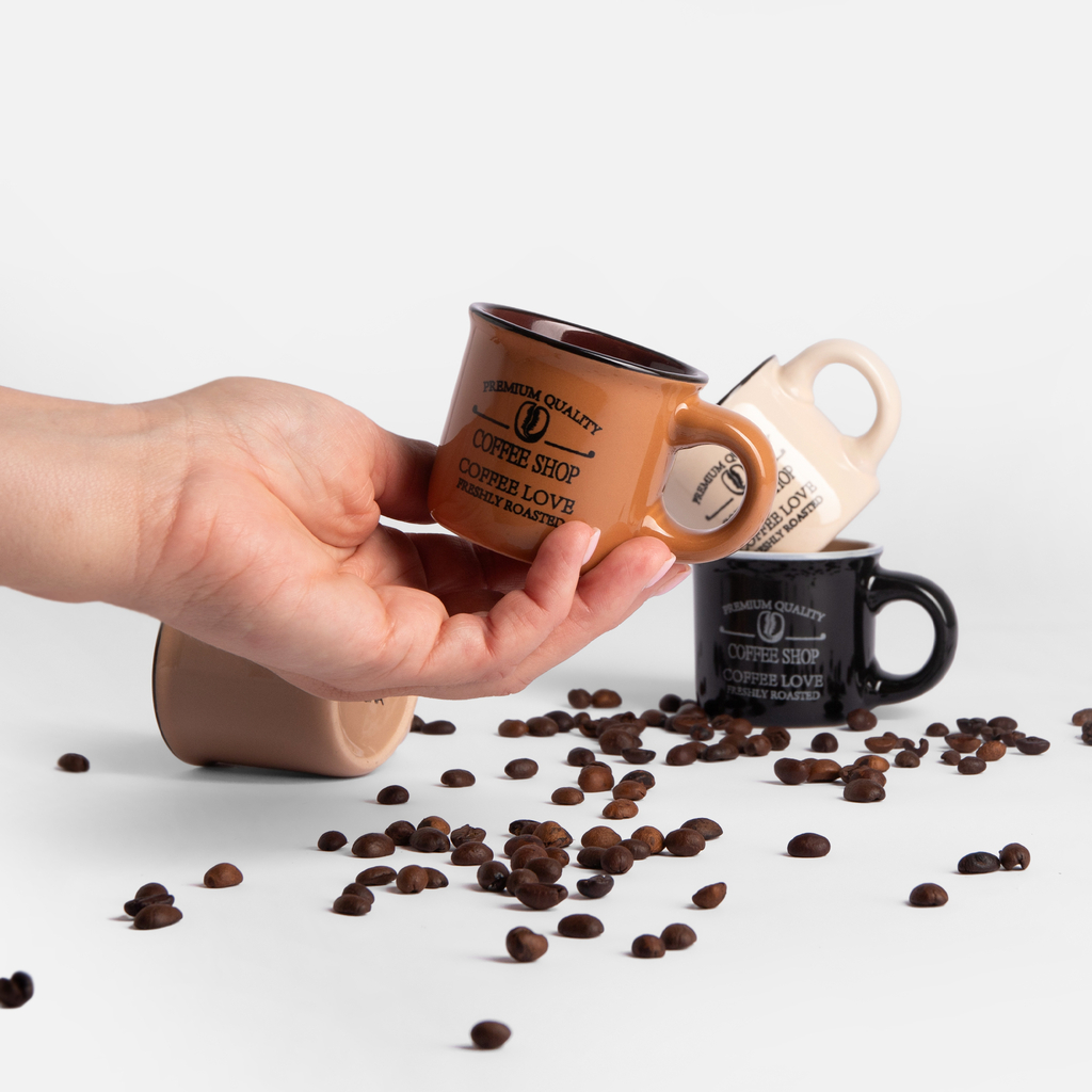 Súprava 4 keramických hrnčekov 110 ml