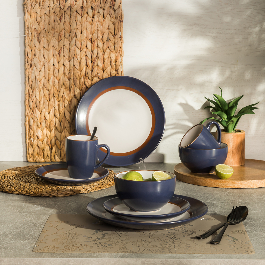 Dezertný tanier bielo-modrý MARINE 20 cm