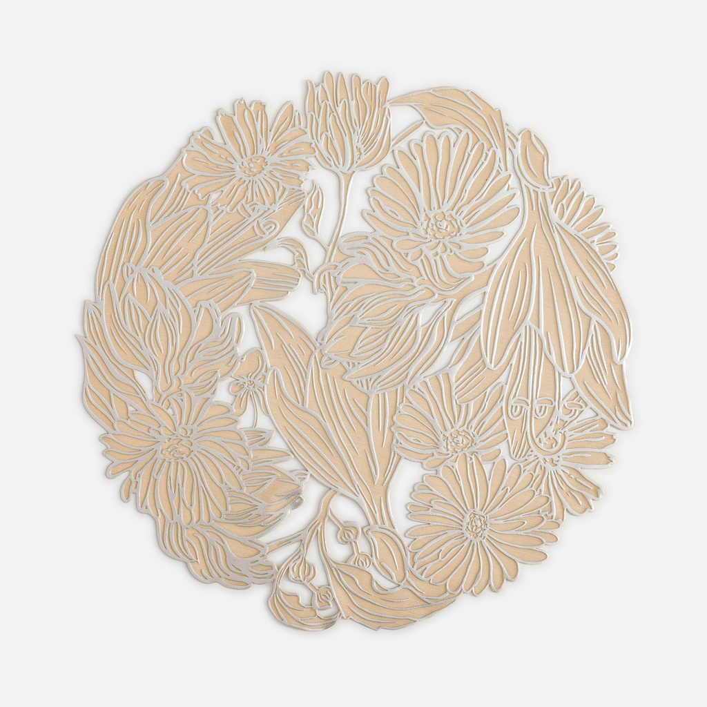 Okrúhle prestieranie na stôl zlato-strieborné 38 cm