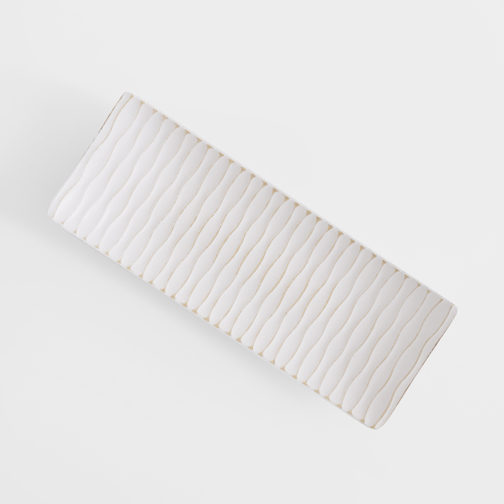 Dekoratívny tanier biely 34x13 cm