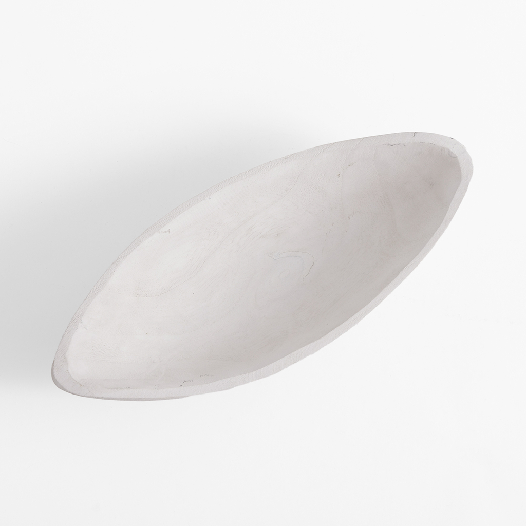 Dekoratívny drevený tanier v bielej farbe 34 cm