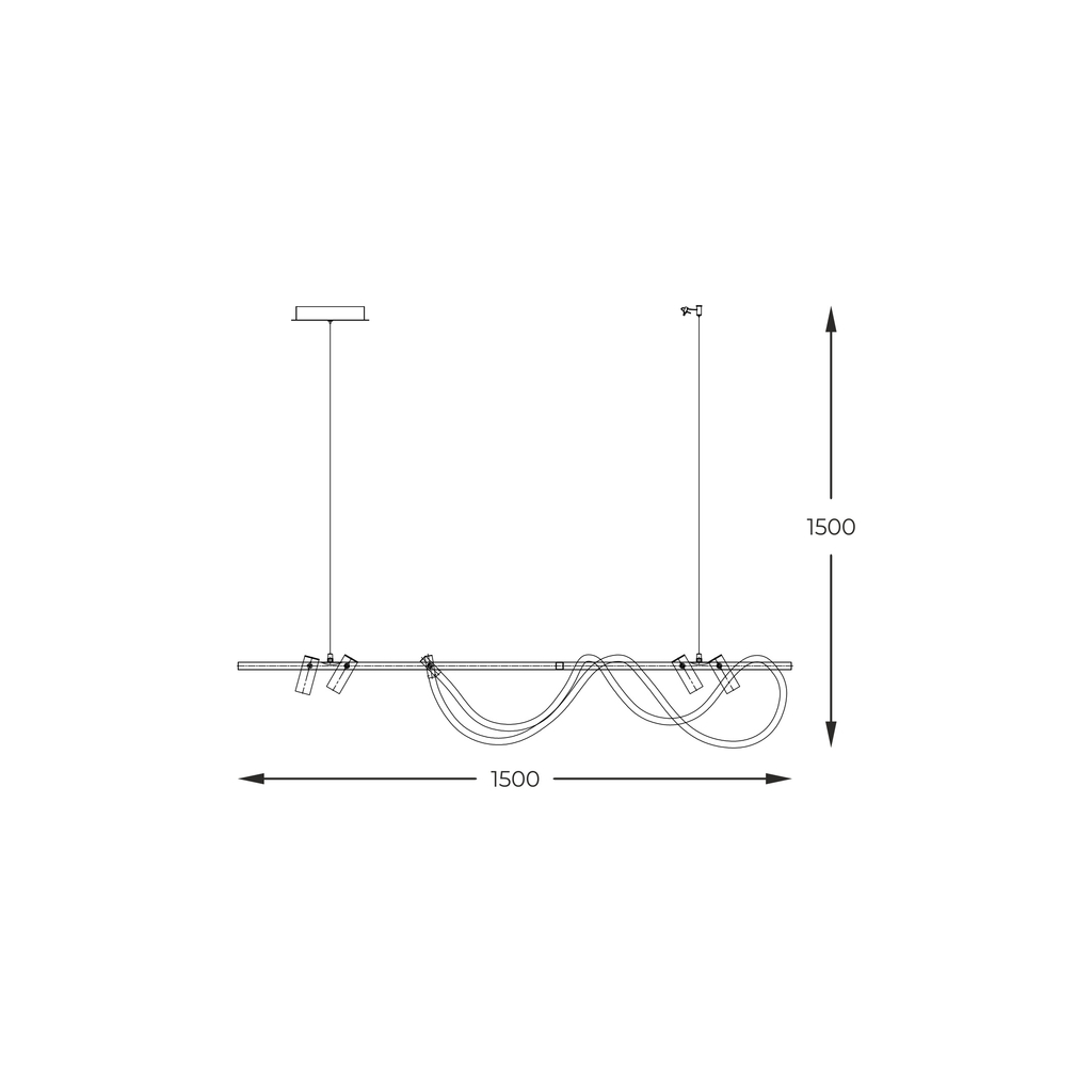 LED závesné svietidlo čierno-zlaté 150 cm BALBO s diaľkovým ovládaním