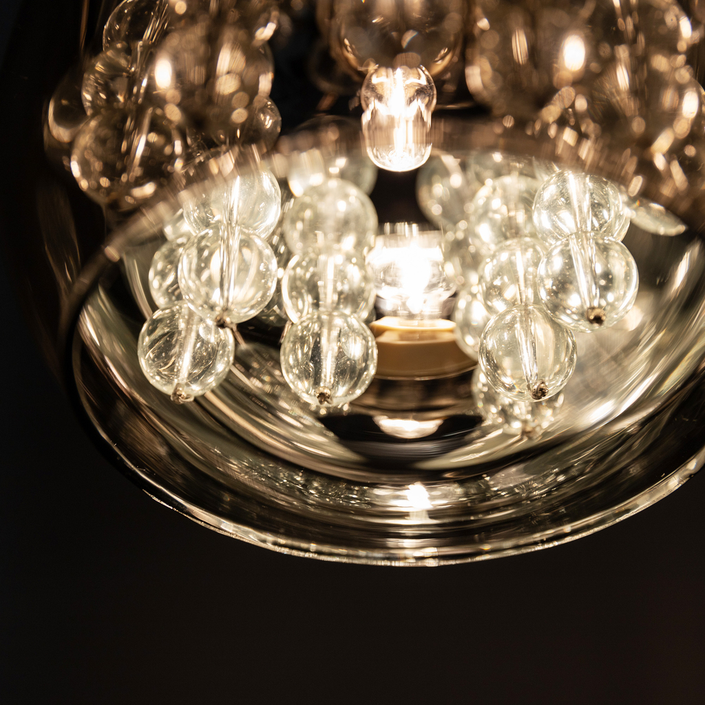 Závesné svietidlo glamour s okrúhlym stropným krytom CRYSTAL