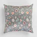 Kvetinová dekoratívna obliečka na vankúš DAISY sivá 45x45 cm