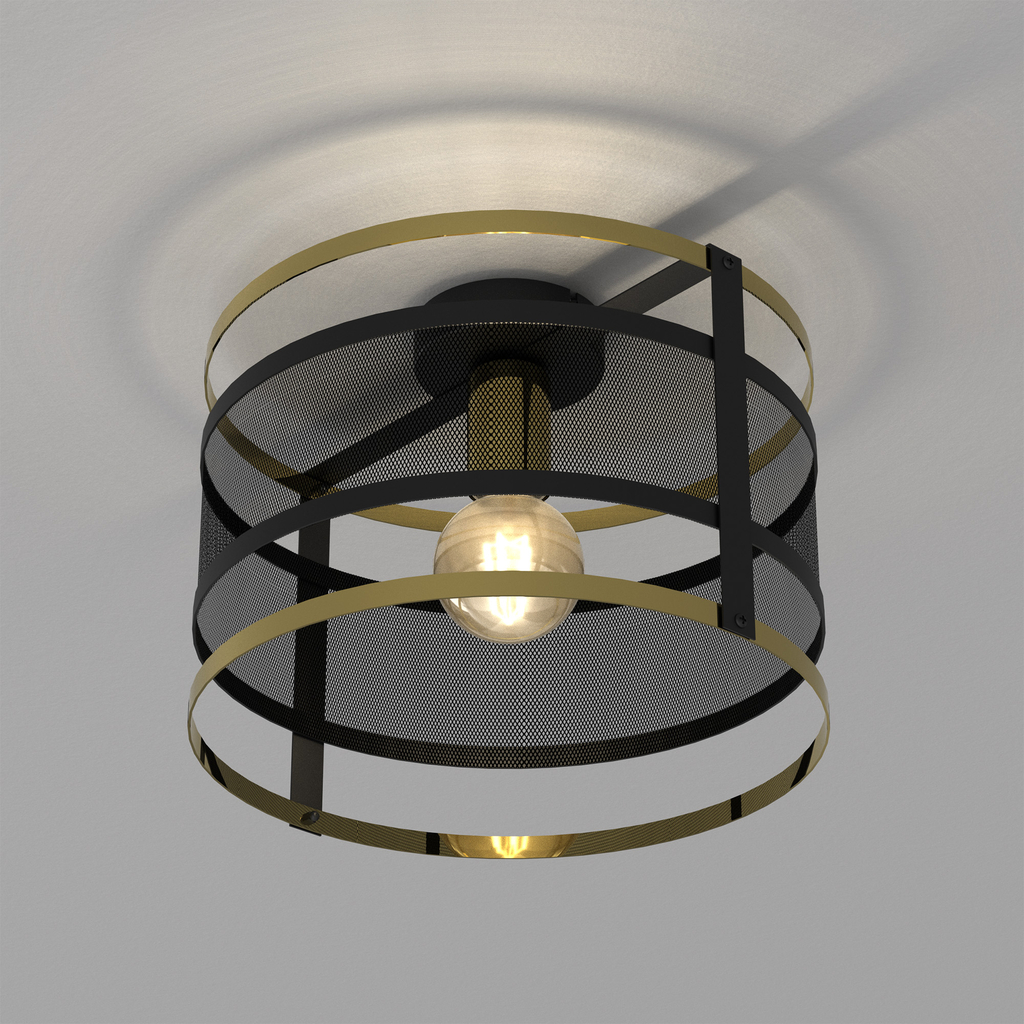Stropné svietidlo čierno-zlaté RIM