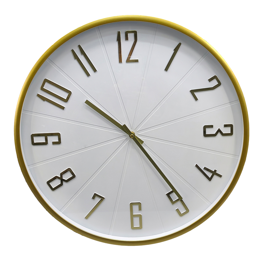 Hodiny na stenu bielo-zlaté 49,5 cm
