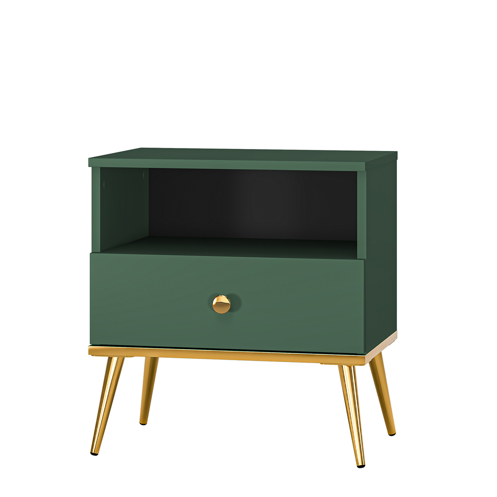 Nočný stolík so zásuvkou FOREST zelený