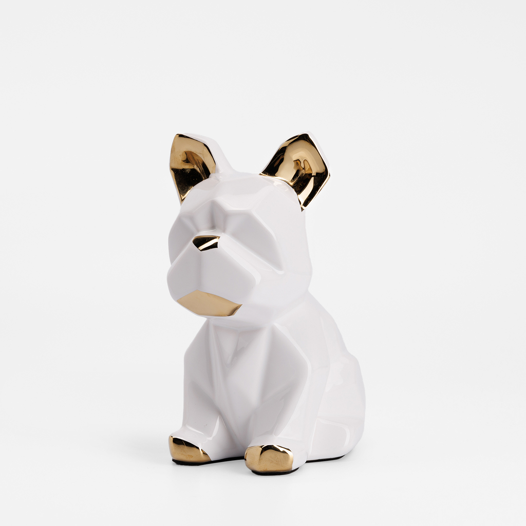 Dekoratívna figúrka v bielej a zlatej farbe PES 21 cm