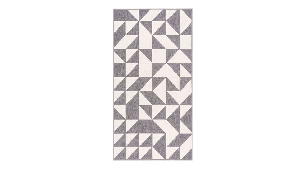 Vonkajší koberec so sivými trojuholníkmi STIARNA 80 x 150 cm