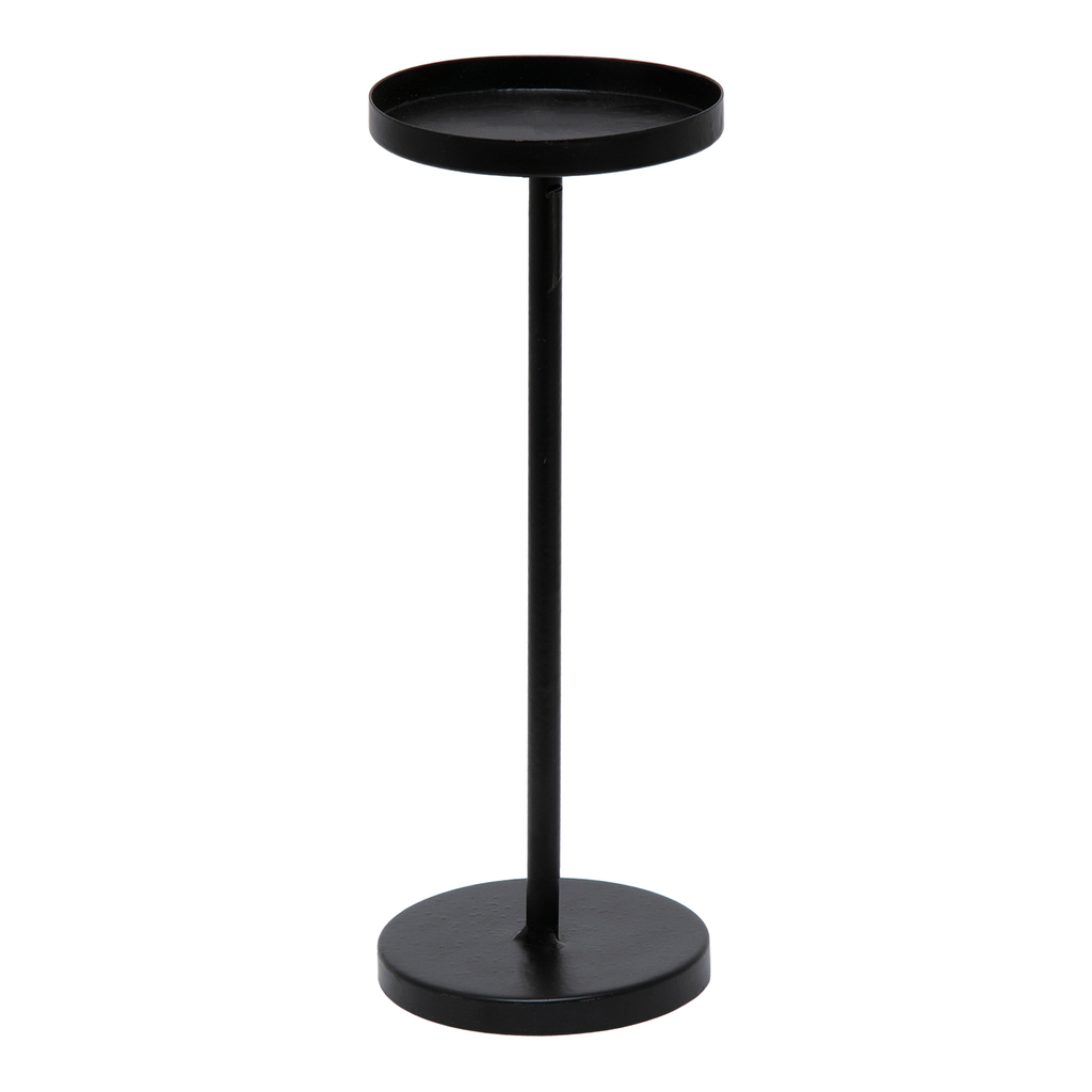 Kovový svietnik na stopke čierny 22 cm