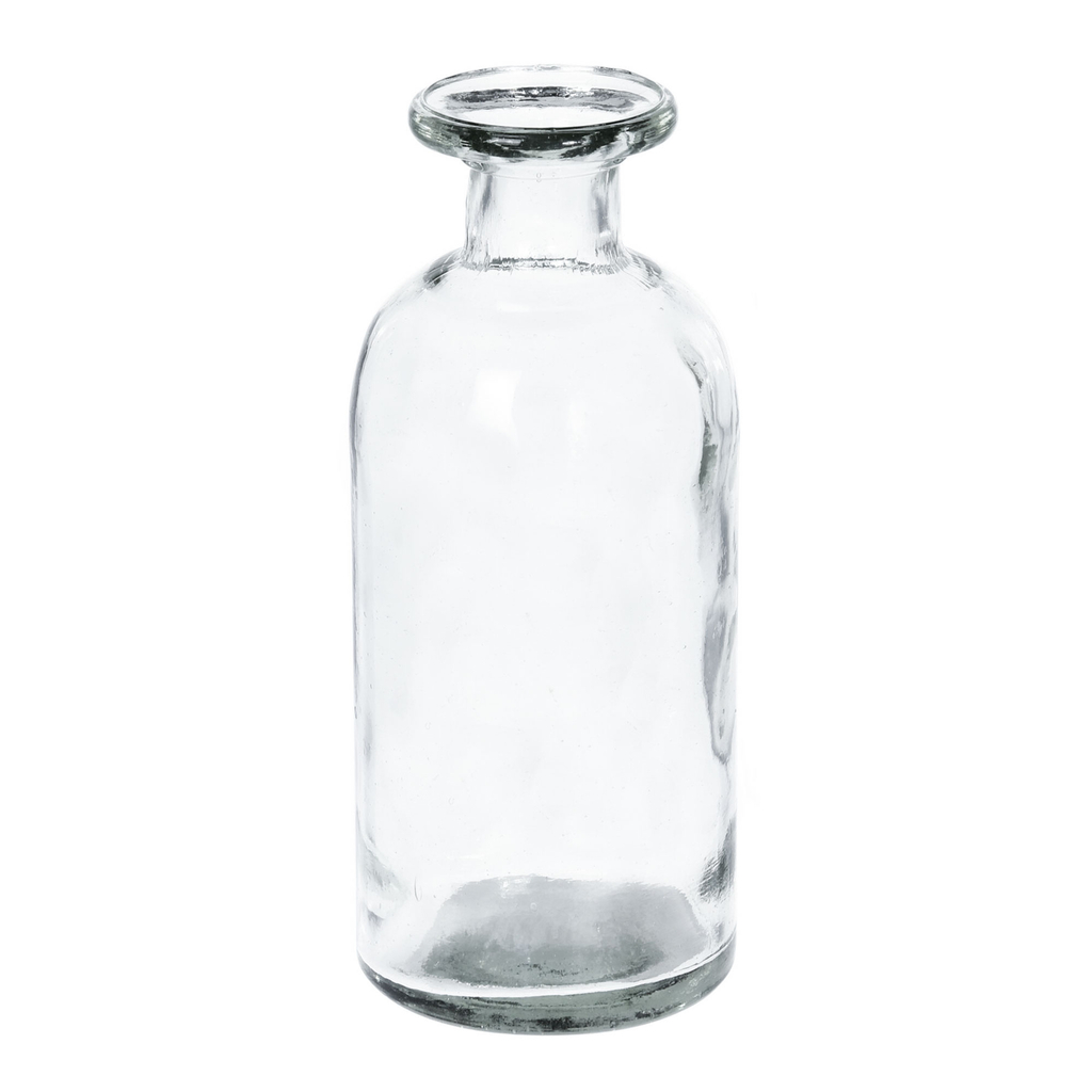 Priehľadná sklenená váza 20 cm