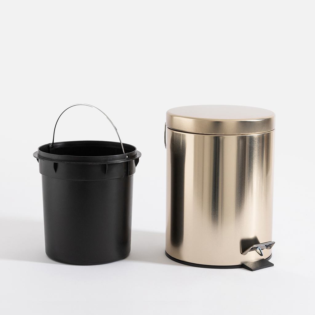 Odpadkový kôš s pedálom zlatý 5L