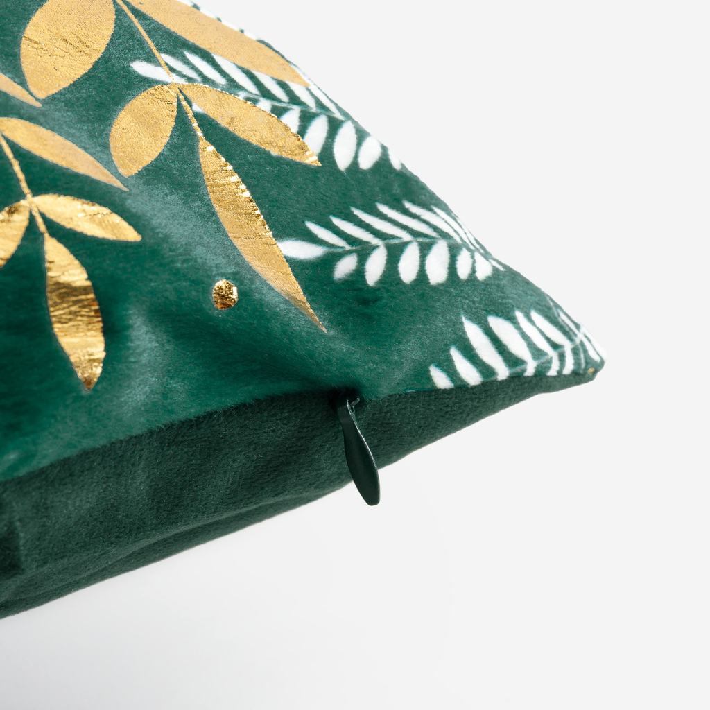 Dekoračná obliečka na vankúš zeleno-zlatá TEMMES 45x45 cm