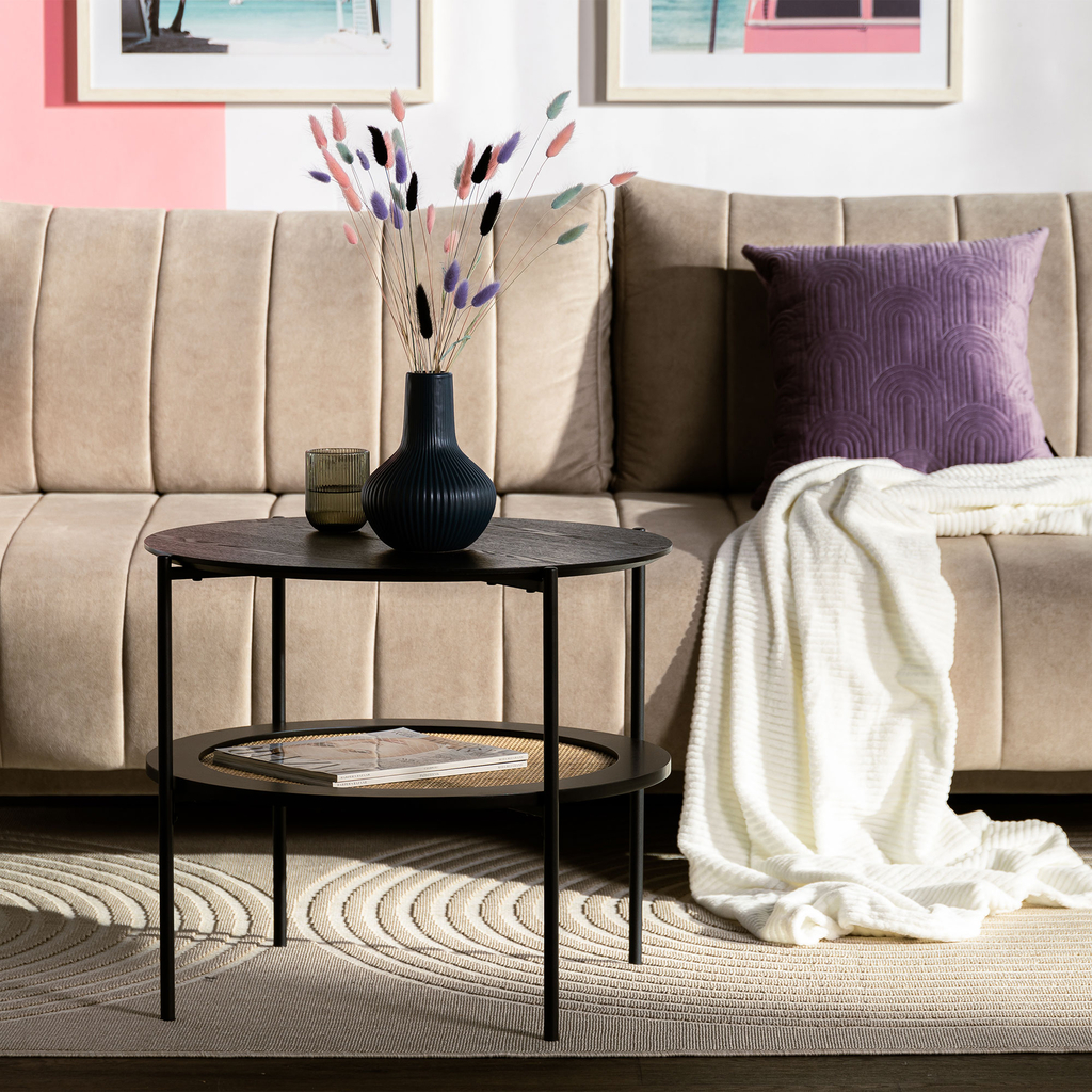 Geometrická velúrová obliečka na vankúš fialová JONES 45x45 cm